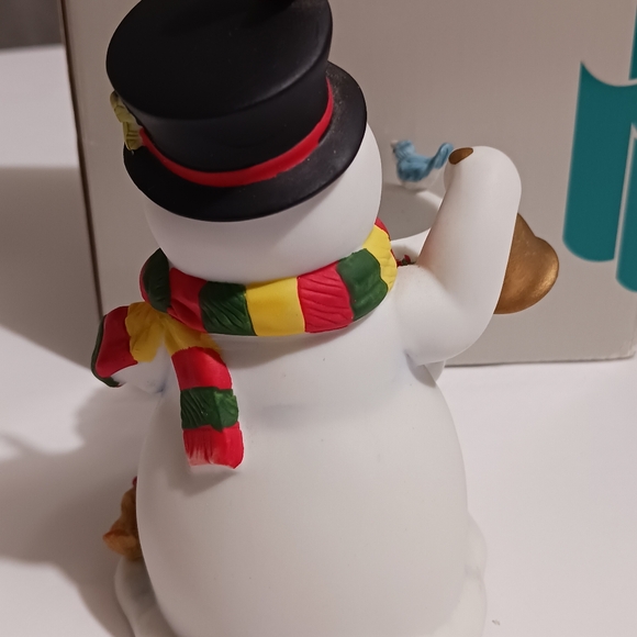 Partylite Snowbell Votive Candle Holder P7249 Festive Porcelain Snowman Birds - Picture 2 of 6